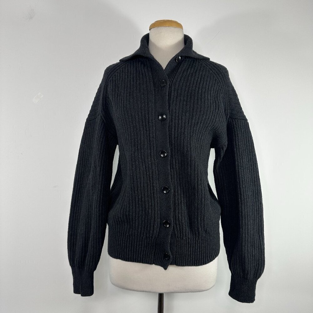 Proenza Schouler White Label Ribbed Cashmere-Blend Sweater Cardigan Women's Sz S